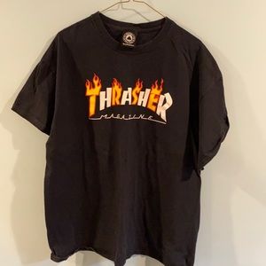 Thrasher black logo tee shirt